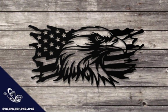 Download Eagle Head Us Flag SVG DXF Design - Premium Resources