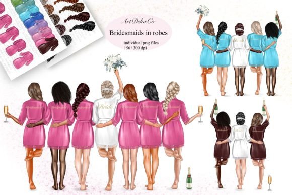 Download Bridesmaid Robe Clipart, Bridesmaid Draw - Bridesmaid Collection