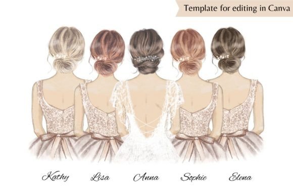 Download Bride &amp; Bridesmaid Canva Template - Bridesmaid Collection