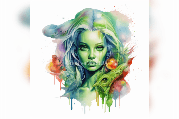 Download Aliens. Watercolor. PNG - Aliens Collection