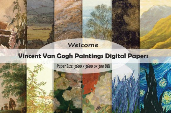 Download Vincent Van Gogh Paintings Digital Paper - Paintings Collection