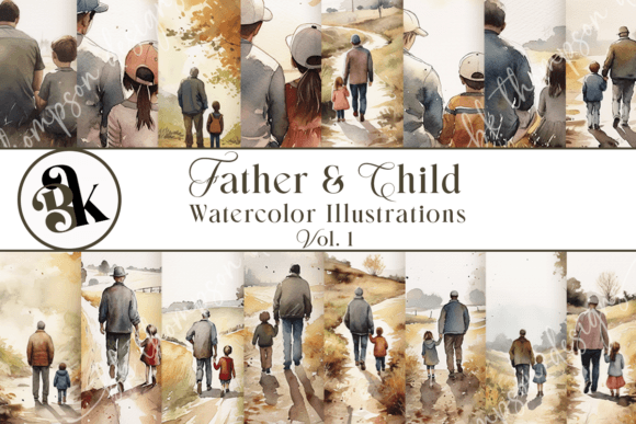 Download Father Child Watercolor Paintings Vol 1 - Paintings Collection